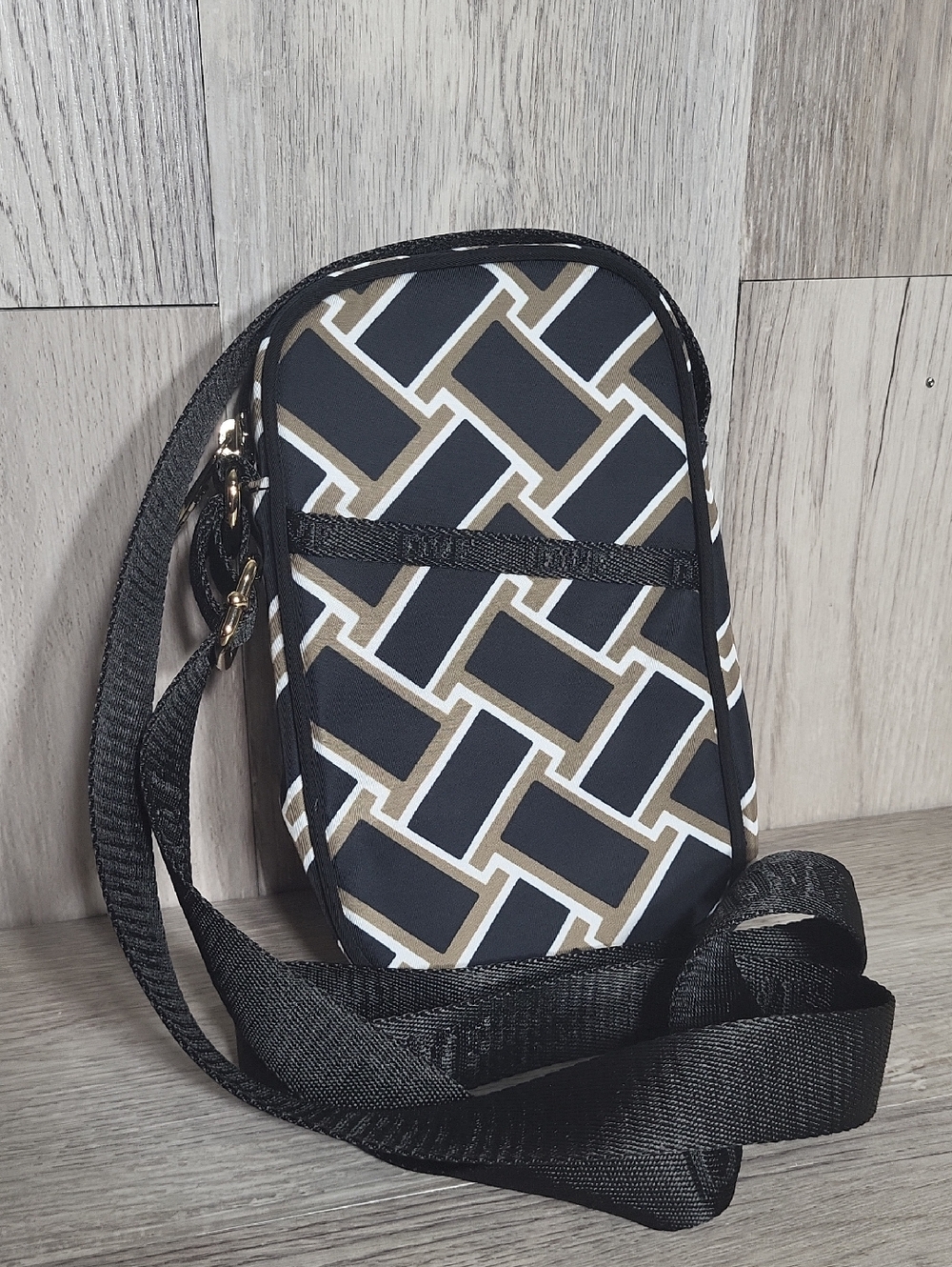 Diane Von Furstenberg Target Vintage Weave Neutral Nylon Crossbody Bag Geometric